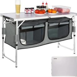 Alternative view of Lumi Discount Camping Kitchen Station, 3 Adjustable Height Folding Outdoor Camp Cooking Table with Storage Organizer