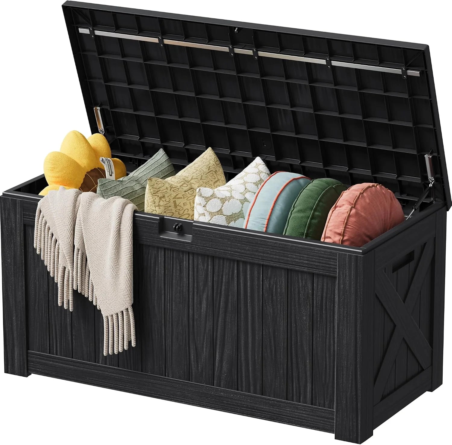 Discount Devoko 100 Gallon Waterproof Resin Deck Box, Large Outdoor Storage Box - Image 11