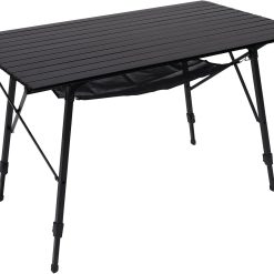 Lumi Discount Outdoor Folding Portable Picnic Camping Table with Adjustable Height Aluminum Roll Up Table Top Mesh Layer