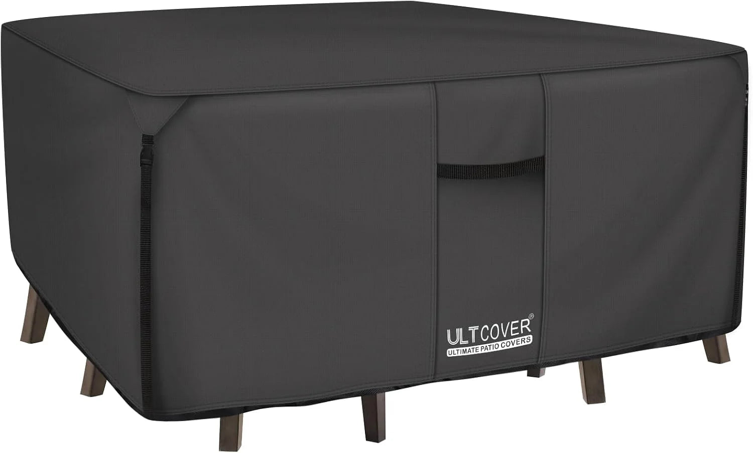 Discount ULTCOVER Rectangular Patio Heavy Duty Table Cover " 600D Tough Canvas Waterproof Outdoor Dining Table and Chairs General Purpose Furniture Cover - Image 3