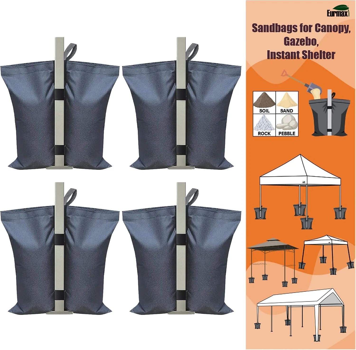 Discount USA 125LBS 4-Pack Universal Canopy Weights, Secure Wind Protection to Prevent Tipping - Image 8