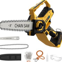 Lumi Discount Chainsaw for Milwaukee Battery, 8-Inch and 6-Inch 2-in-1 Cordless Electric Chainsaw with Brushless Motor and Auto-Oiler