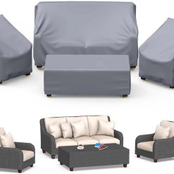 Alternative view of Lumi Discount Mrrihand Patio Furniture Covers, 4 Piece Outdoor Furniture Cover Waterproof includ Ourdoor Sofa Cover, 2 Chair Covers
