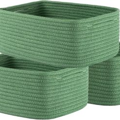 Discount Woven Storage Organizing Basket, 13.5×9.5×5 inches, 3 Pack, Shelf baskets for closet organization