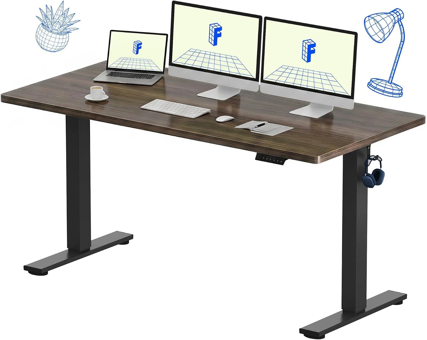 Lumi Discount FLEXISPOT EN1 One-Piece Standing Desk, Electric Adjustable with 4 Memory Presets, 176 LBS Capacity, 48x24 Black - Image 28