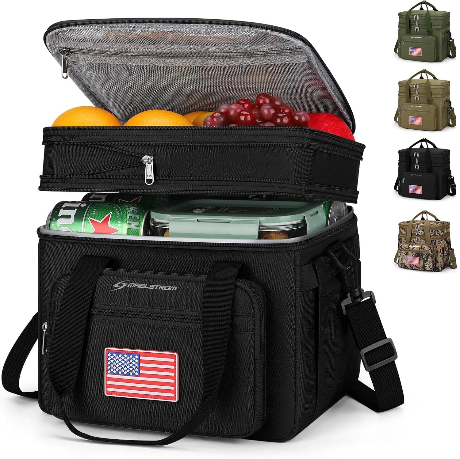 Discount 23L Insulated Lunch Box, Expandable Double Deck Cooler Bag - Image 3