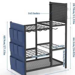 Alternative view of Lumi Discount Garden Tool Organizer with Pegboard, Yard Tool Holder Standing for Garage Organization, Up to 30 " For Garage Organization