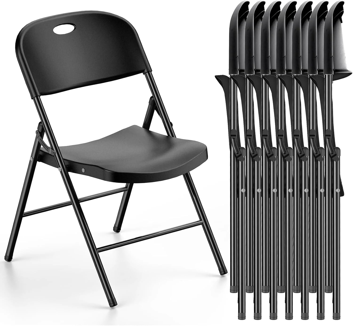Lumi Discount 350 Weight Limit Heavy Duty Plastic Folding Chair with Reinfoced Steel Frame for Indoor and Outdoor, Wedding - Image 4