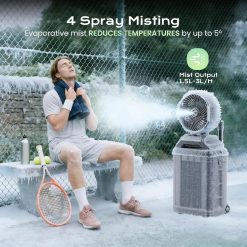 Alternative view of Discount 4 Gal Large Misting Bucket Fan Portable, 40000mAh Rechargeable Mister Fan with Retractable Handle