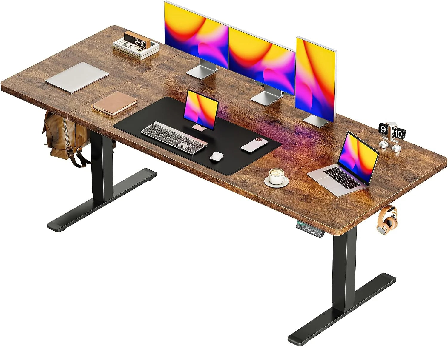 Discount 55 x 28 Large Electric Standing Desk, Height Adjustable Computer Desk, 27.6 Deep Desktop - Image 3