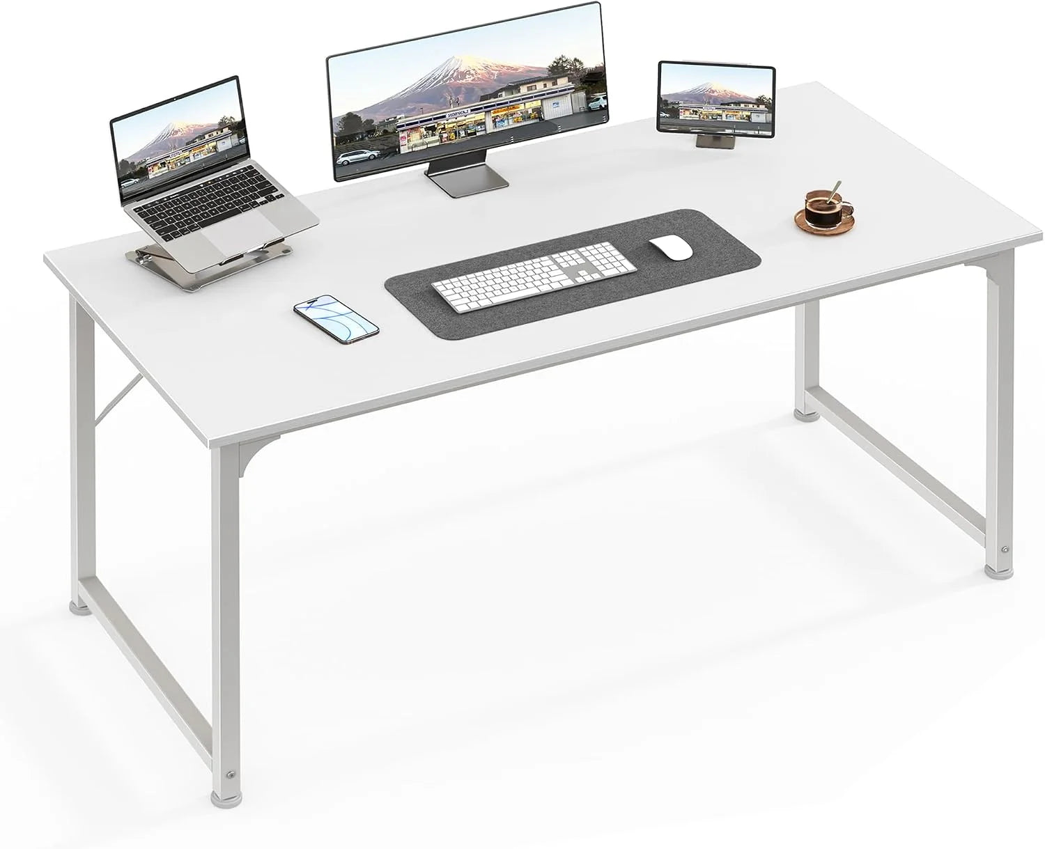 Lumi Discount Computer Desk, 55 Inch Home Office Desk - Image 2