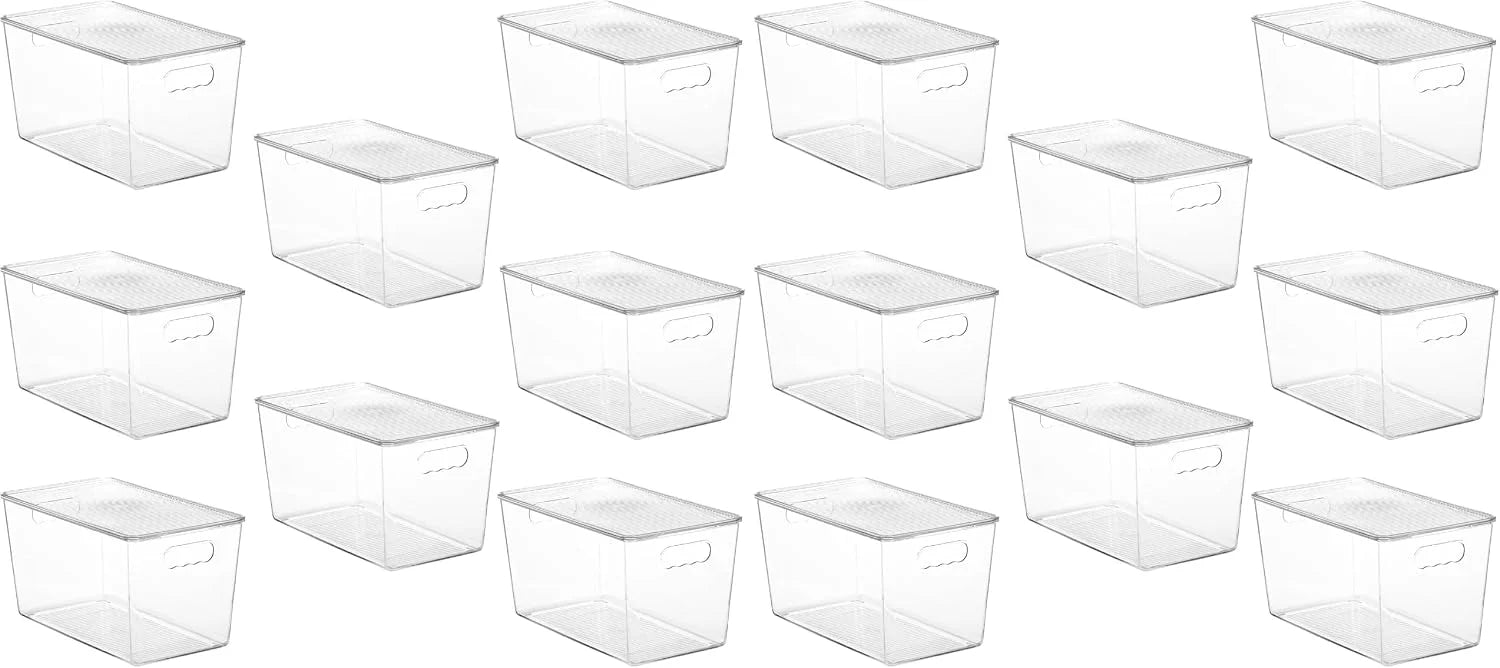 Discount Clear Stackable Storage Bins with Lids and Handles, Large, BPA-free Plastic, Organize Vertically - Image 2