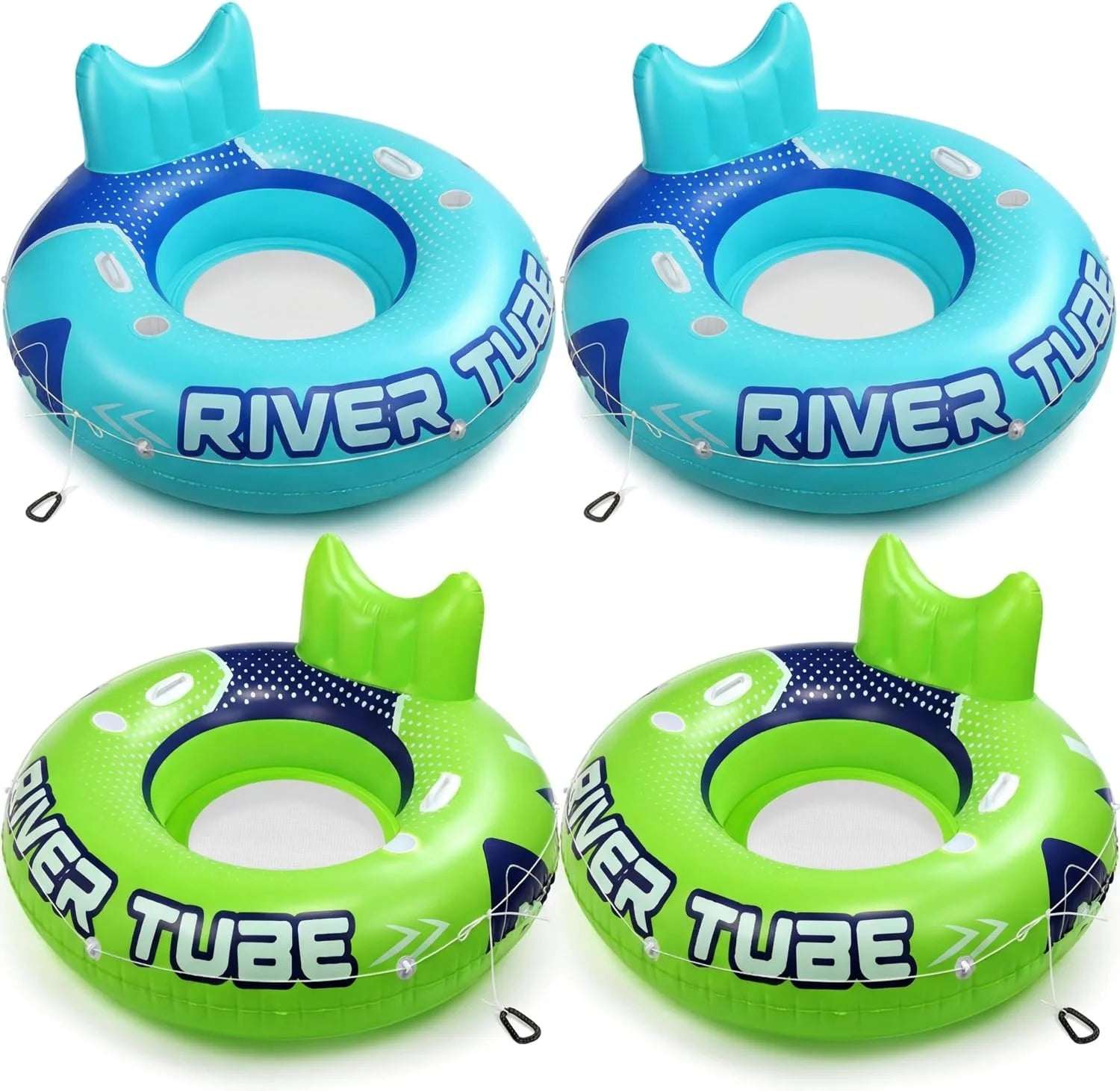 Discount Glimin 2 Pcs Green Blue 53 Heavy Duty River Tube Float Inflatable Pool Floating Tube for Adult Large River Raft Water - Image 2