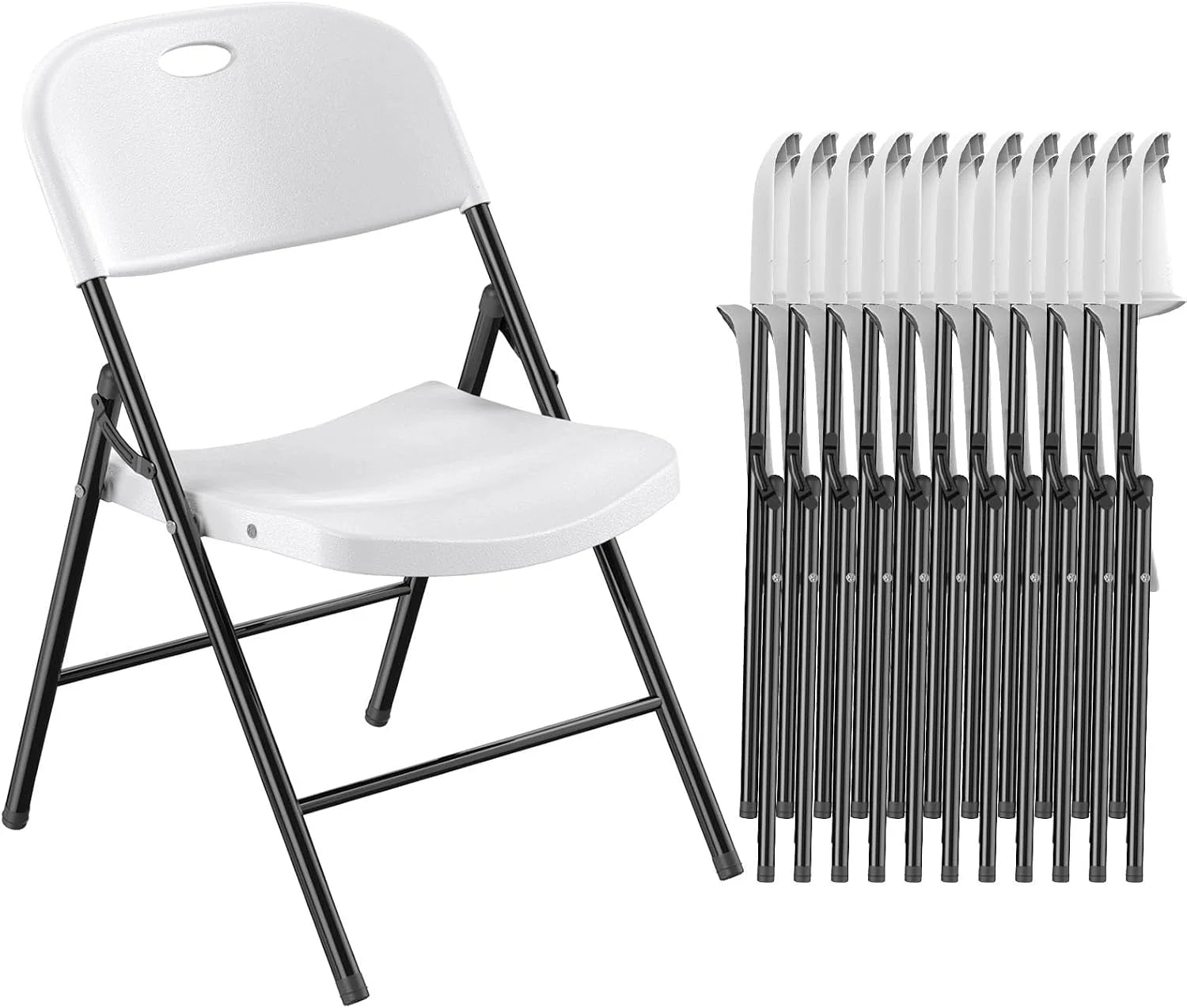 Lumi Discount 350 Weight Limit Heavy Duty Plastic Folding Chair with Reinfoced Steel Frame for Indoor and Outdoor, Wedding - Image 3