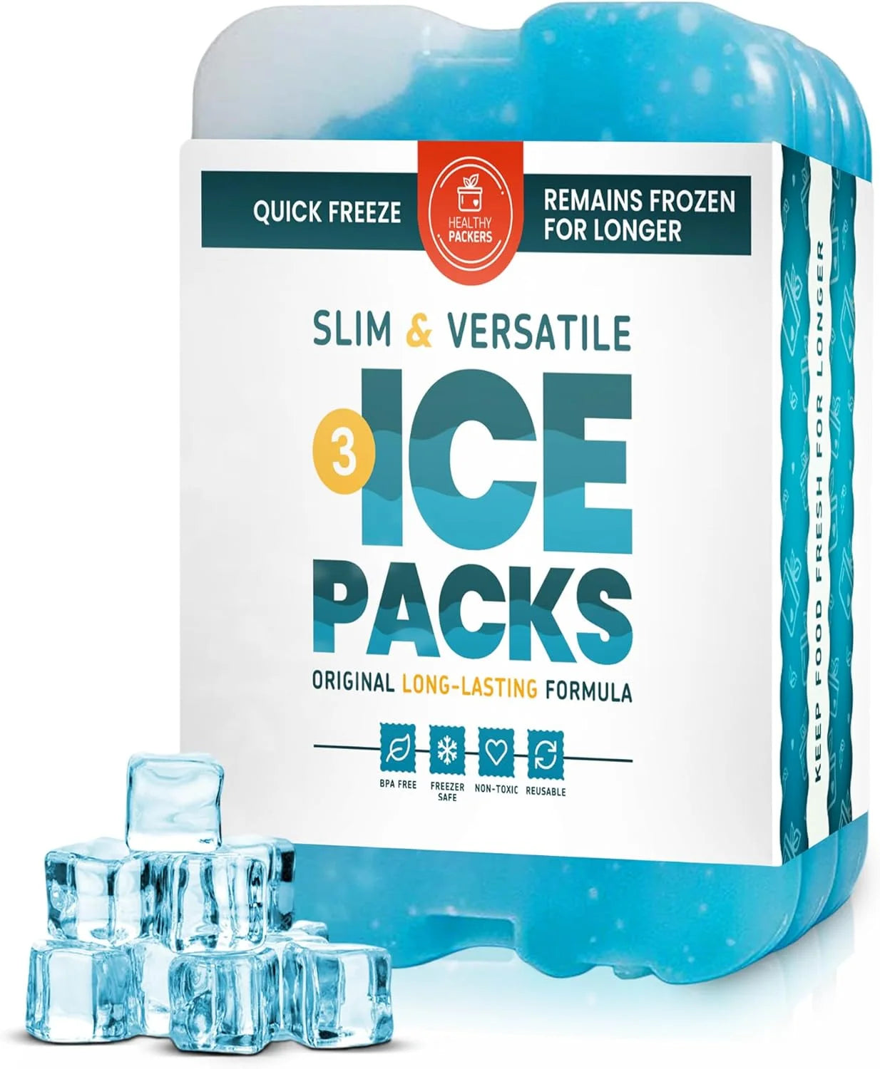 Discount Packers Ice Packs for Lunch Boxes & Coolers " Freezer Packs " Original Cool Pack