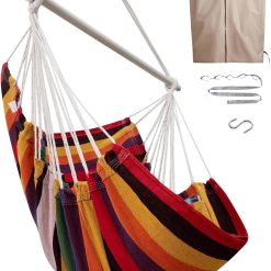 Lumi Discount Hammock Chair Swing Indoor Outdoor 500 Lbs, Steel Bar & Anti-Slip