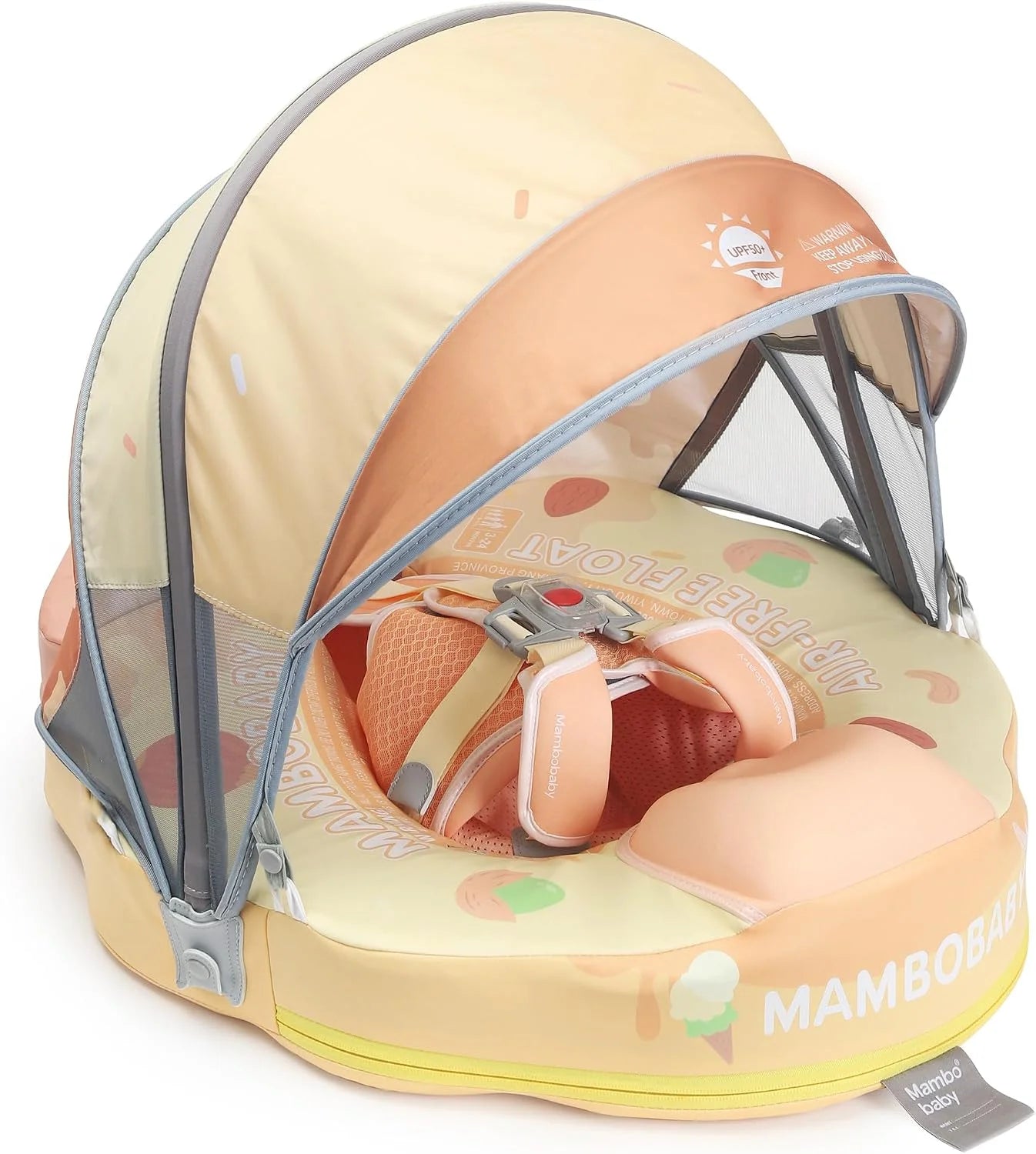 Lumi Discount Mambobaby Float Self-Inflating Baby Pool Floats Hammock with Canopy, Compressible Folding Baby Floating Bed - Image 14