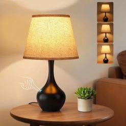 Discount Touch Table Lamp, Dimmable, Bulb Included, Wood-Paint Desk Lamp for Kids Room