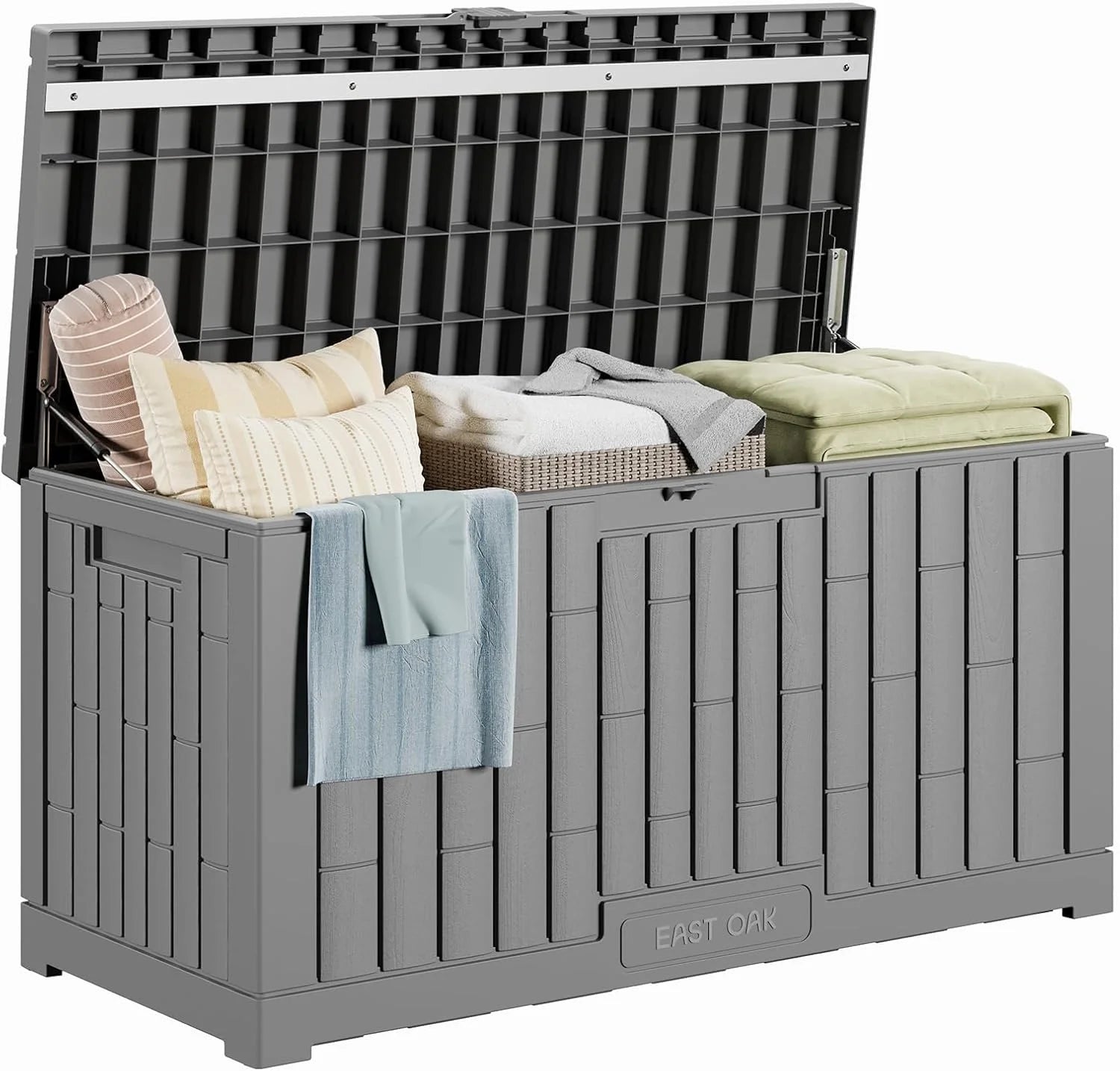 Lumi Discount OAK Outdoor Storage Box, 31 Gallon Deck Box Indoor and Outdoor Use, Waterproof Resin Storage Bin for Package Delivery - Image 4