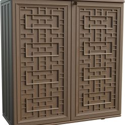 Alternative view of Lumi Discount Outdoor Storage Cabinet Waterproof with Shelf, Resin Storage Sheds Outdoor Cabinets for tub Towels/Chemicals/Grill
