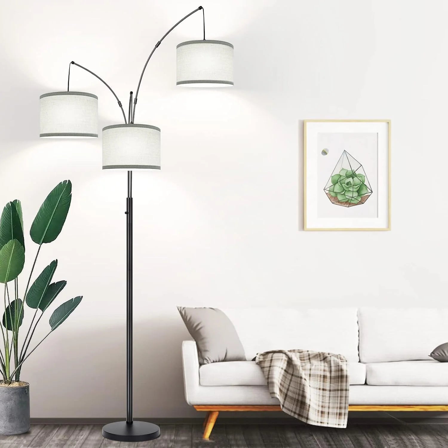 Discount Nintiue 80-in 3-Light Dimmable Arc Floor Lamp, 3000LM - Image 8