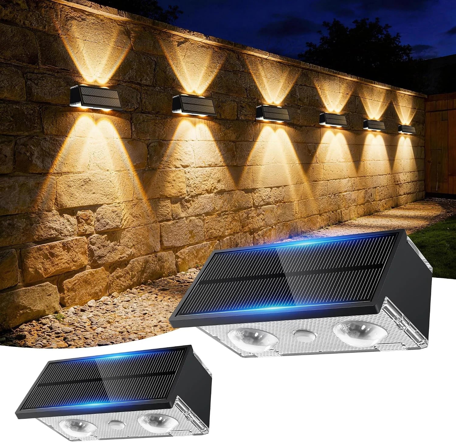 Lumi Discount Toeuie Solar Fence Lights Outdoor, 10 Pack 100LM Fence Lights Solar Powered Waterproof, 9 Color Modes - Image 6