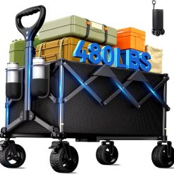Alternative view of Lumi Discount Collapsible Wagon Cart, 480lbs Heavy Duty Wagon with All-Terrain Wheels