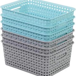Alternative view of Discount Storage Baskets, Plastic Weave Basket for Organizing, Woven Design, Built-in Handles, High Quality Organizer