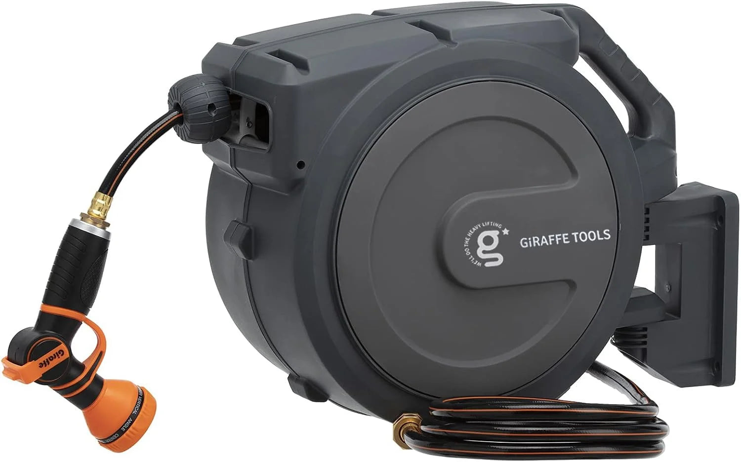 Lumi Discount Retractable Garden Hose Reel 1/2 Inch x 130 ft, Super Heavy Duty, Wall Mounted and 180 Deg Swivel Bracket - Image 3