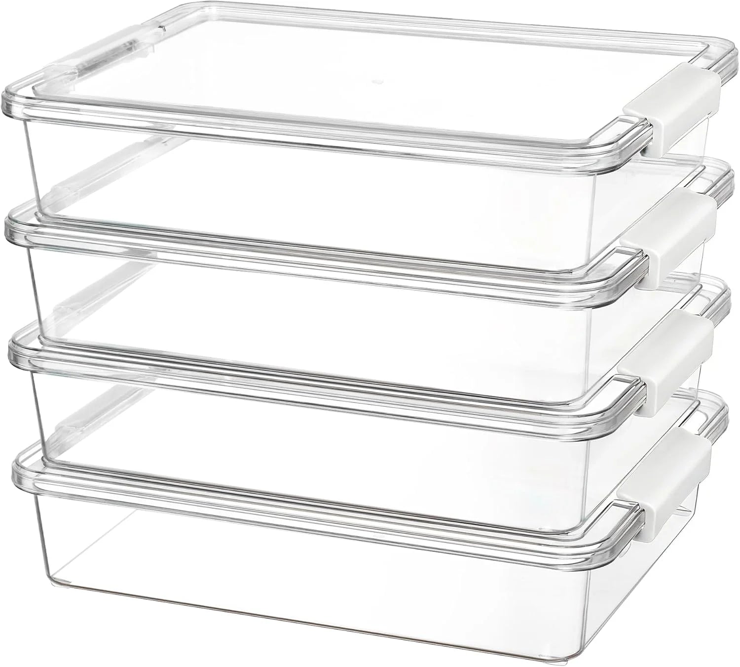 Discount 4 Pack 6 Qt Plastic Storage Bins with Lids, Clear Sensory Bins, Stackable Containers for Organizing School - Image 15