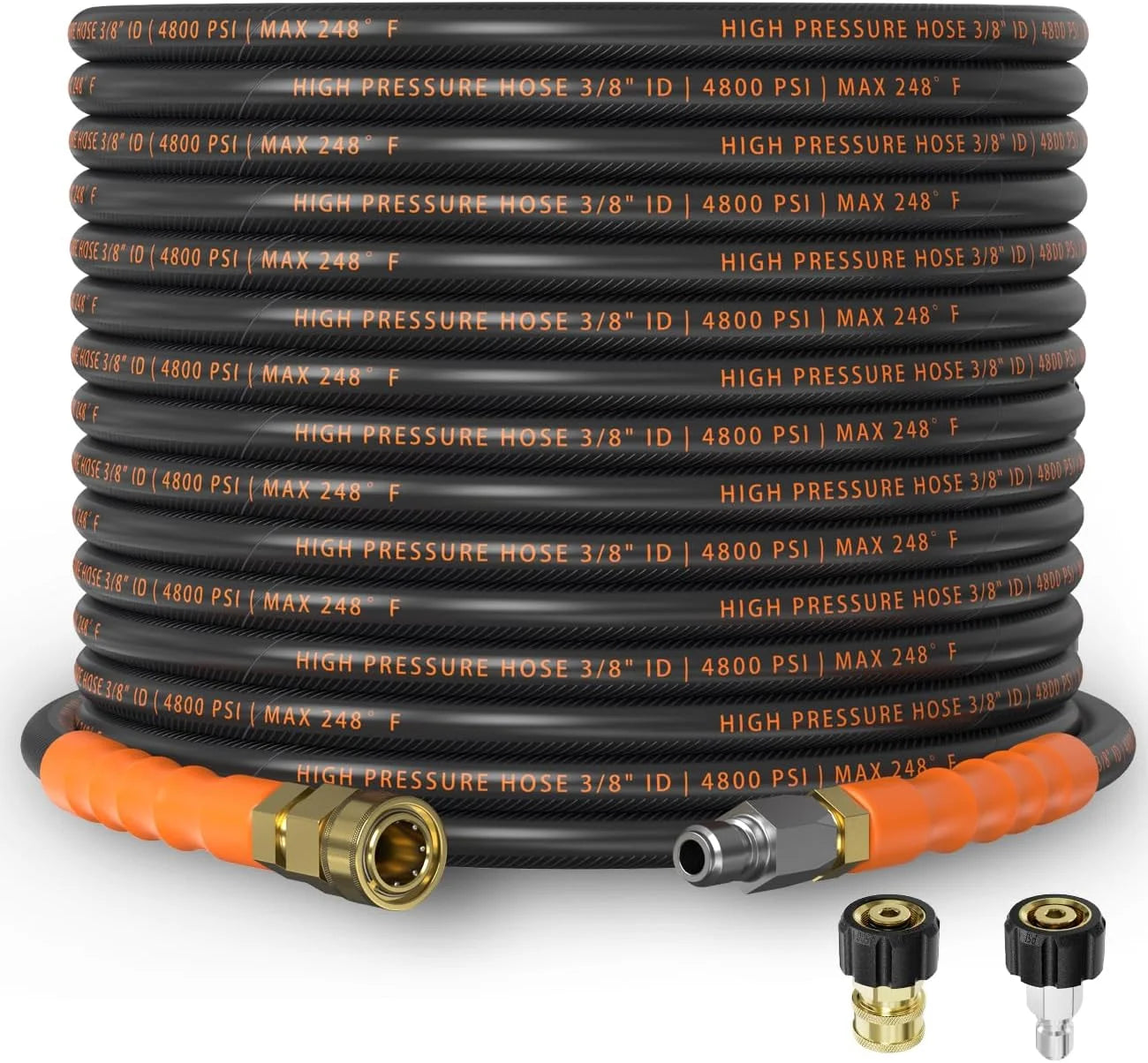 Lumi Discount 3/8 ID Pressure Washer Hose 50 ft, 4800 PSI Steel-Braided & Durable, Power Washer Hose with Swivel Quick - Image 4