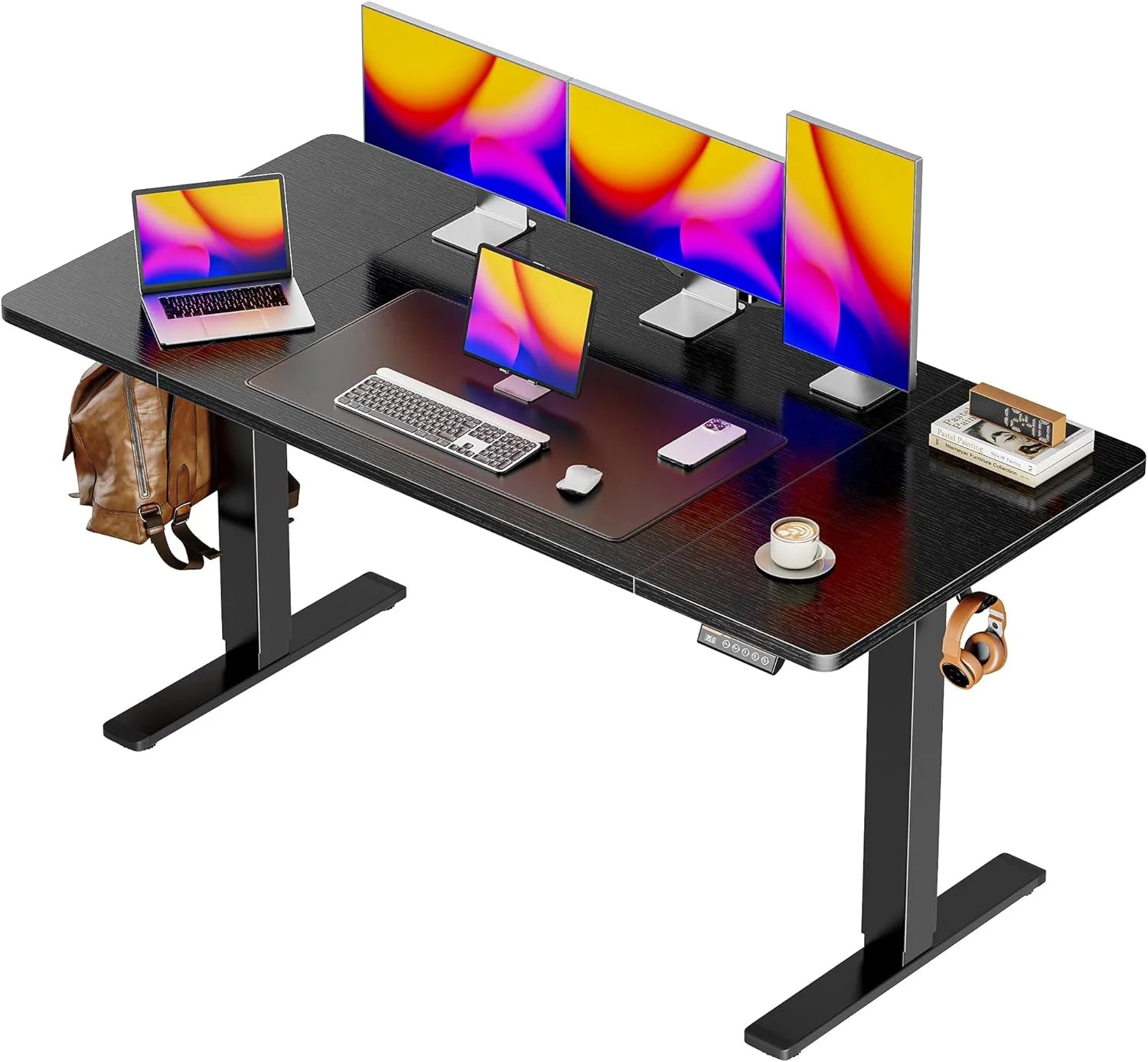 Discount 55 x 28 Large Electric Standing Desk, Height Adjustable Computer Desk, 27.6 Deep Desktop - Image 2
