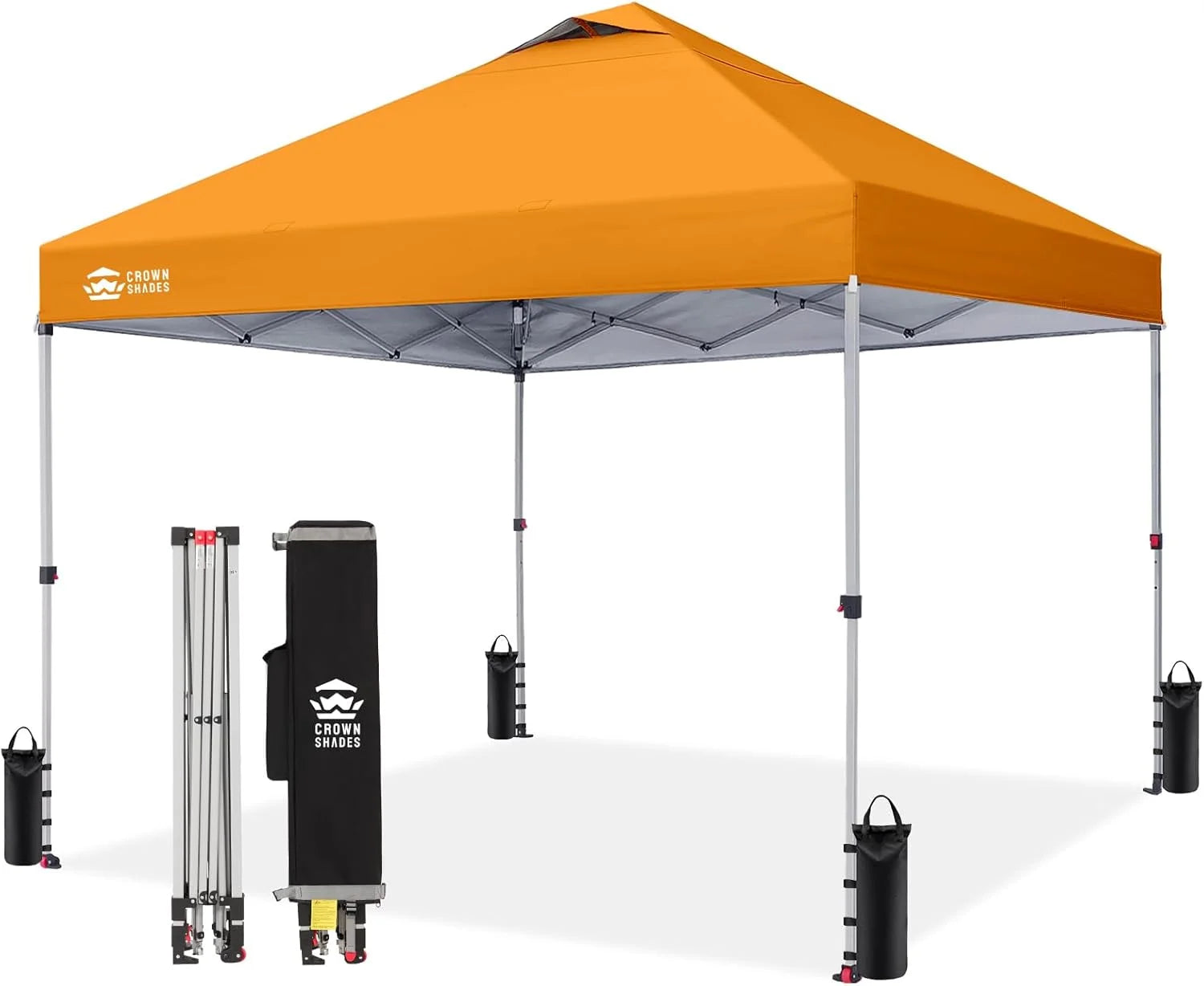 Discount CROWN SHADES 10×10 Pop Up Canopy, Patented CenterLok One Push Tent Canopy, 8 Stakes, 4 Ropes (10×10 - Image 32