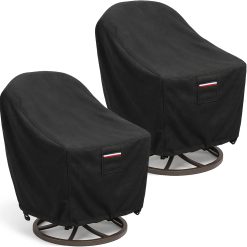 Discount Waterproof Patio Ottoman Cover, Square Outdoor Side Table Furniture Cover with Padded Handles