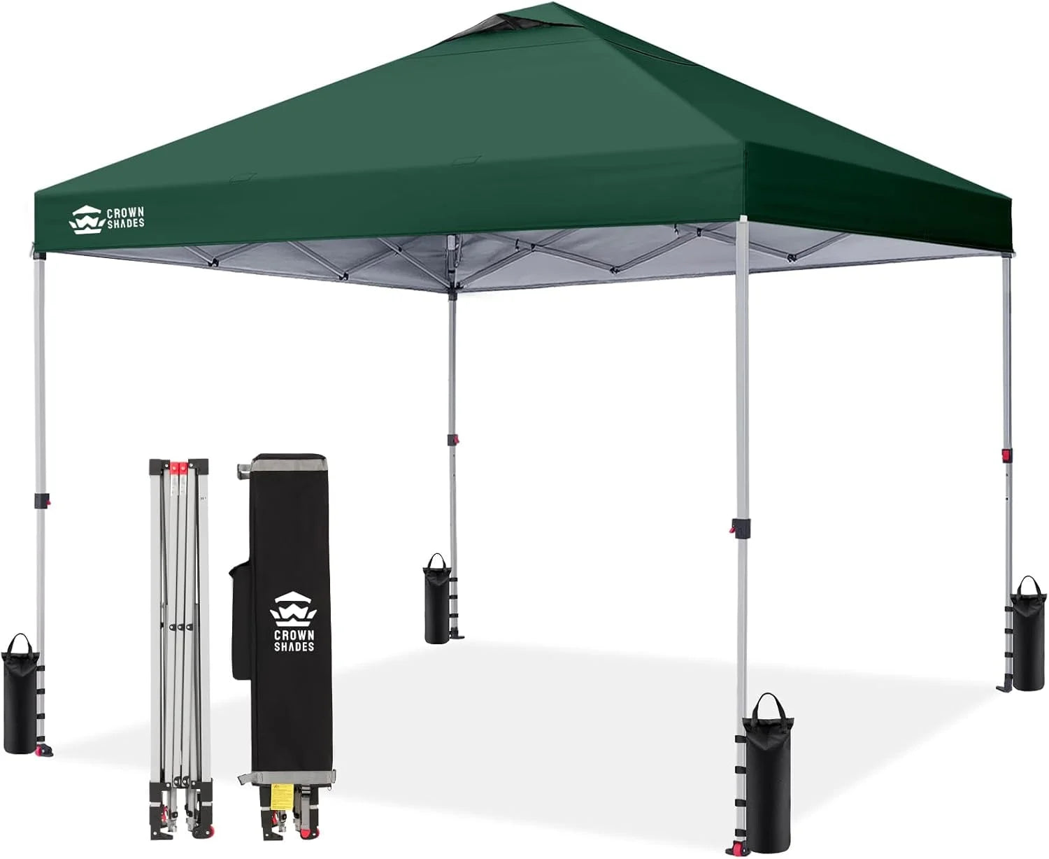 Discount CROWN SHADES 10×10 Pop Up Canopy, Patented CenterLok One Push Tent Canopy, 8 Stakes, 4 Ropes (10×10 - Image 22
