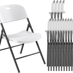 Discount 350 Weight Limit Heavy Duty Plastic Folding Chair with Reinfoced Steel Frame for Indoor and Outdoor, Wedding