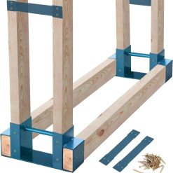 Alternative view of Lumi Discount Outdoor Firewood Log Storage Rack Bracket Kit, Fireplace Wood Storage Holder-Adjustable to Any Length