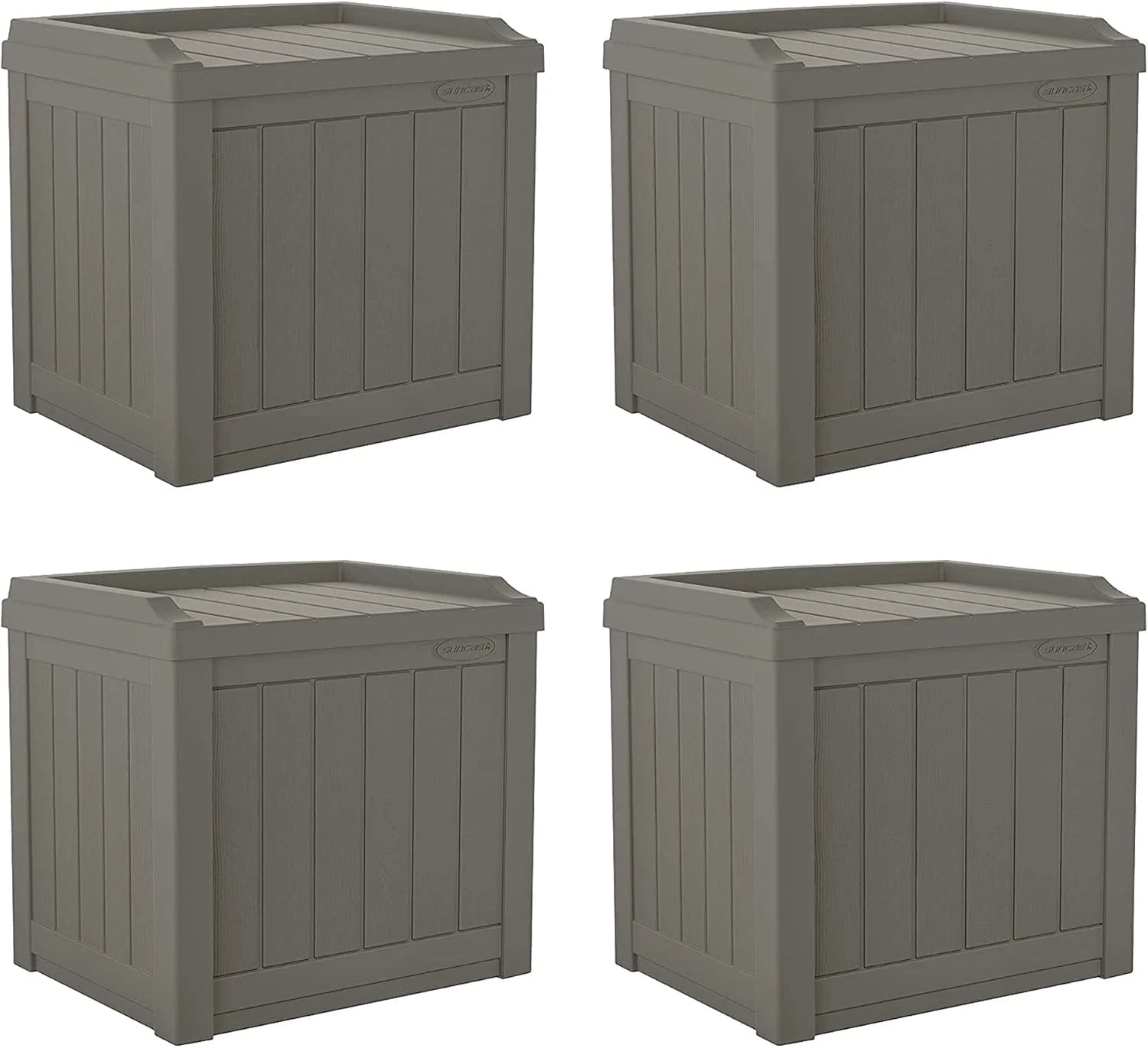 Lumi Discount Outdoor Storage Box " 22 Gallon Stone Gray Resin Outdoor Deck Box with Seat - Image 3