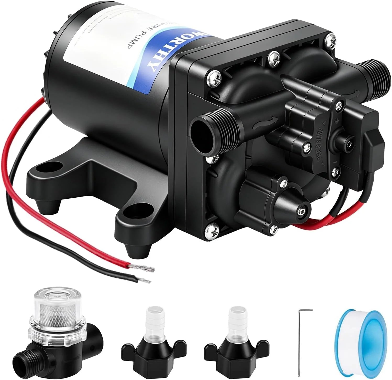 Lumi Discount 33-Series Industrial Water Pressure Pump 110V AC 4.0GPM 50PSI RV Fresh Water Diaphragm Pump include Garden - Image 5