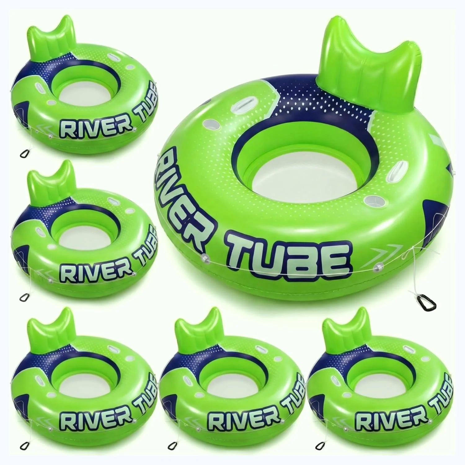 Discount Glimin 2 Pcs Green Blue 53 Heavy Duty River Tube Float Inflatable Pool Floating Tube for Adult Large River Raft Water - Image 11