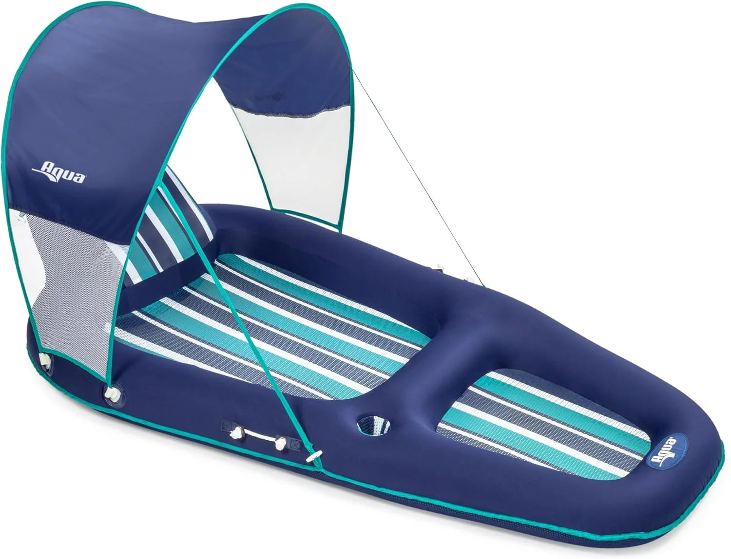 Lumi Discount Aqua Luxury Water Pool Lounge, Extra Large, Inflatable Pool Floats for Adults with Headrest - Image 2