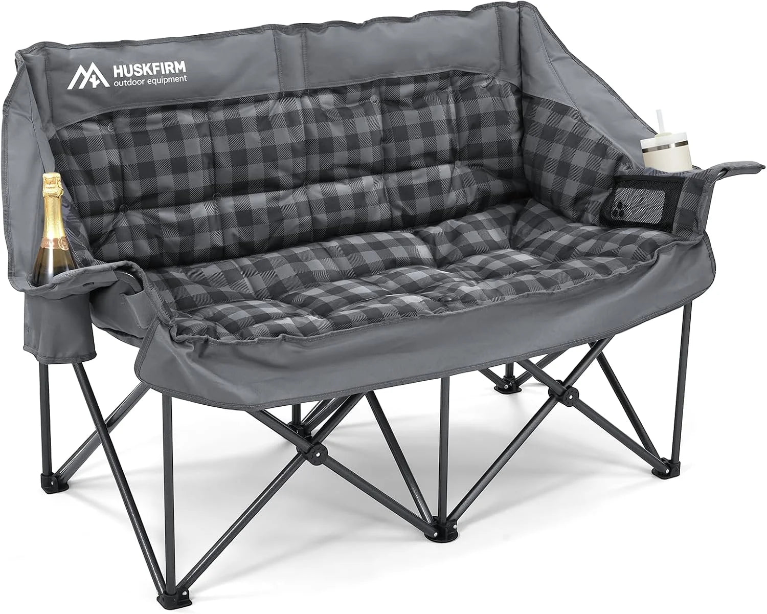 Lumi Discount Camping Chairs Padded Loveseat Chair for 2 Person, Heavy Duty Oversized Camping Couch for Adults Outdoor Lawn - Image 2