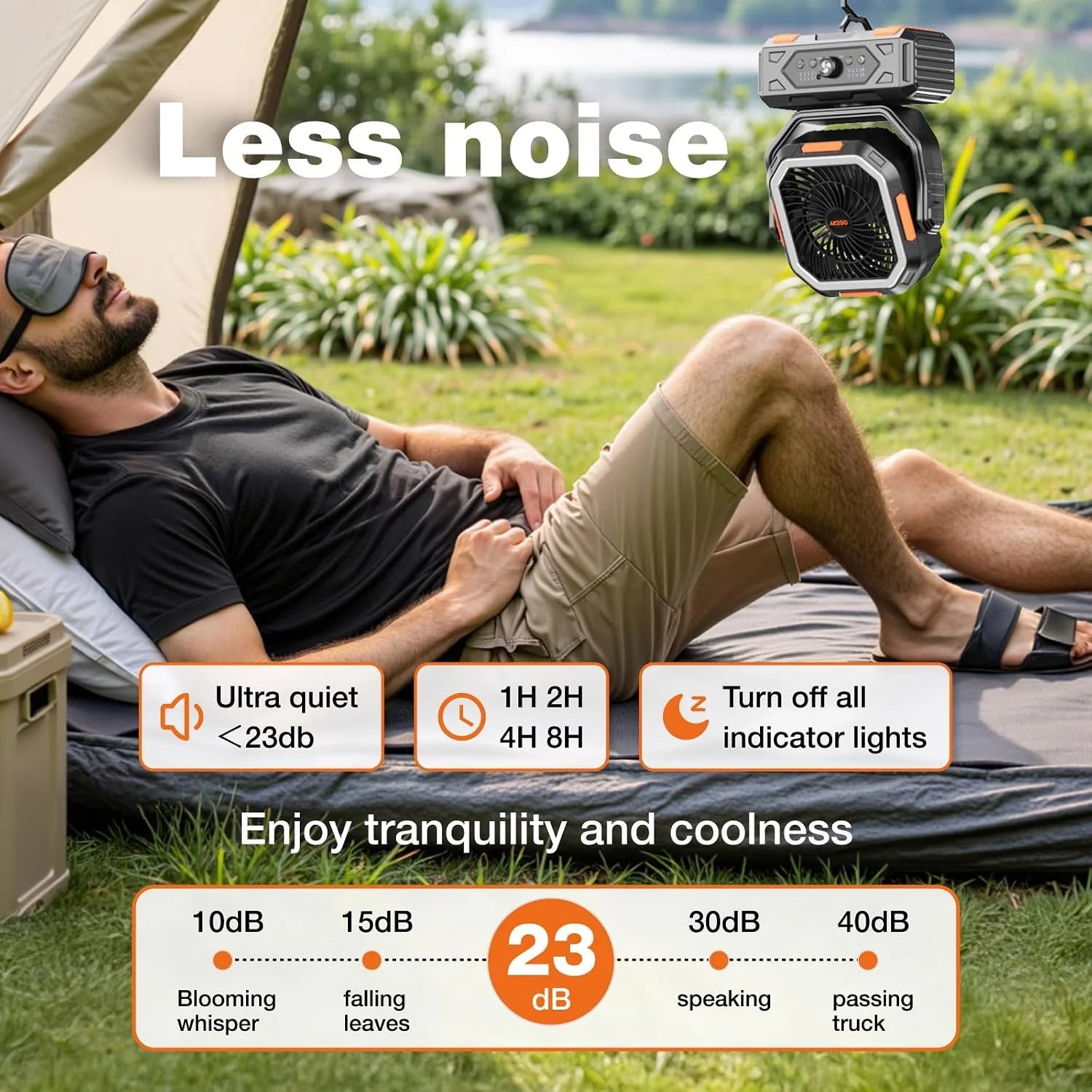 Lumi Discount OGERY Portable Fan Rechargeable, 30000mAh Camping Fan for Tent, RV & Outdoor with Up to 322H Runtime - Image 7