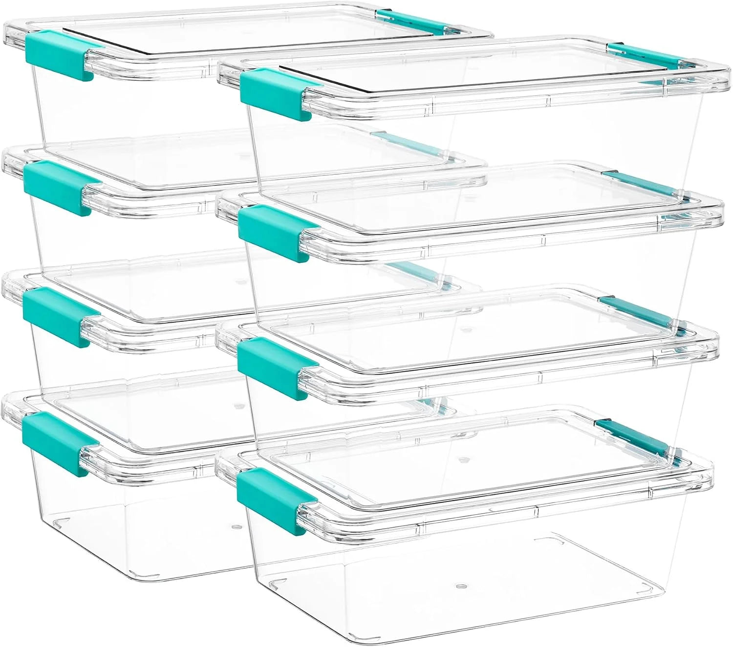 Discount 4 Pack 6 Qt Plastic Storage Bins with Lids, Clear Sensory Bins, Stackable Containers for Organizing School - Image 12