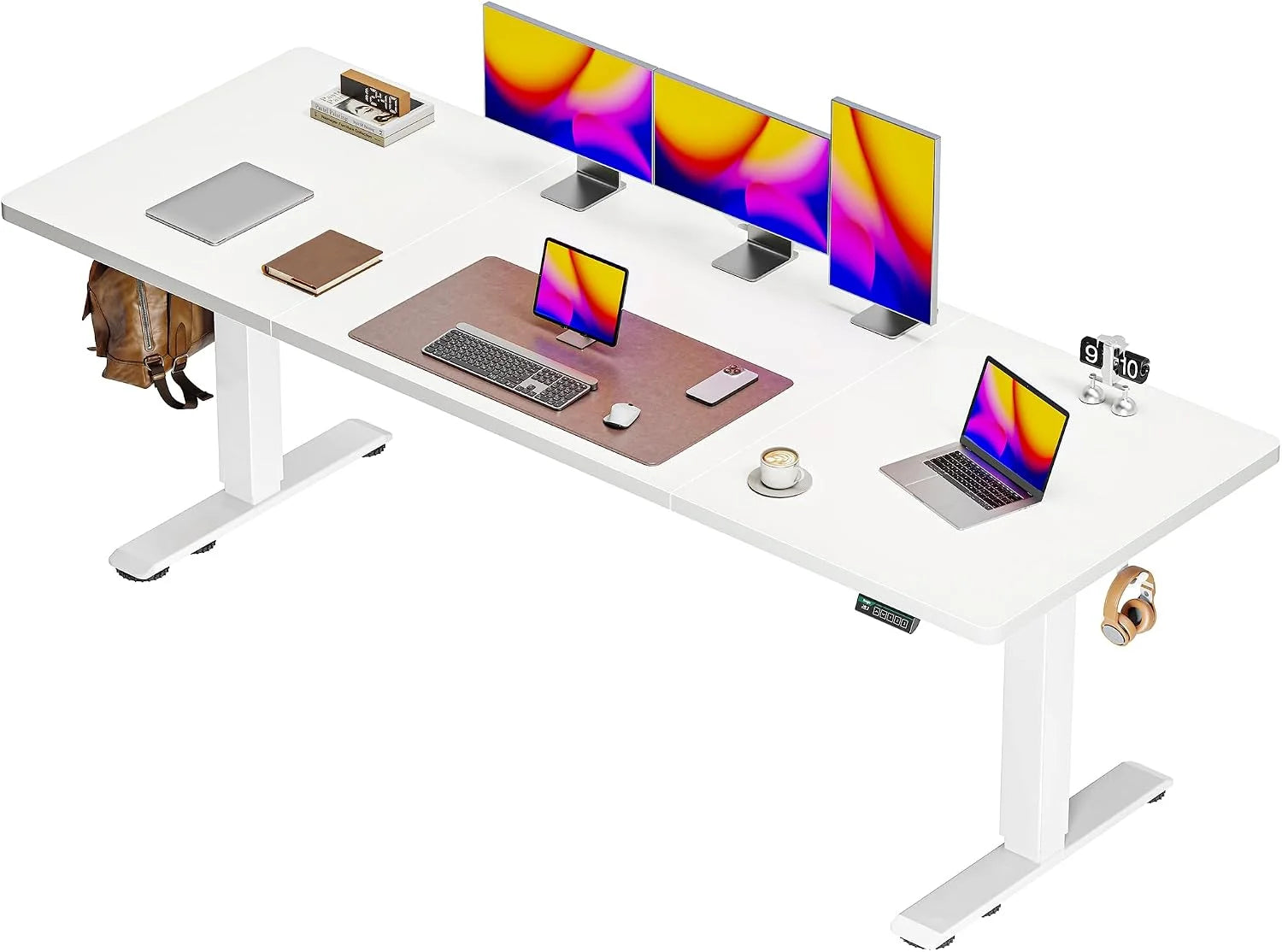 Discount 55 x 28 Large Electric Standing Desk, Height Adjustable Computer Desk, 27.6 Deep Desktop - Image 13