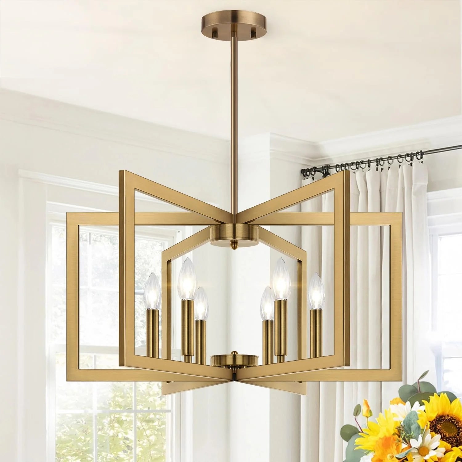 Discount 25-61 Height Adjustable Modern Matte Black Chandelier for Dining Room - Image 2