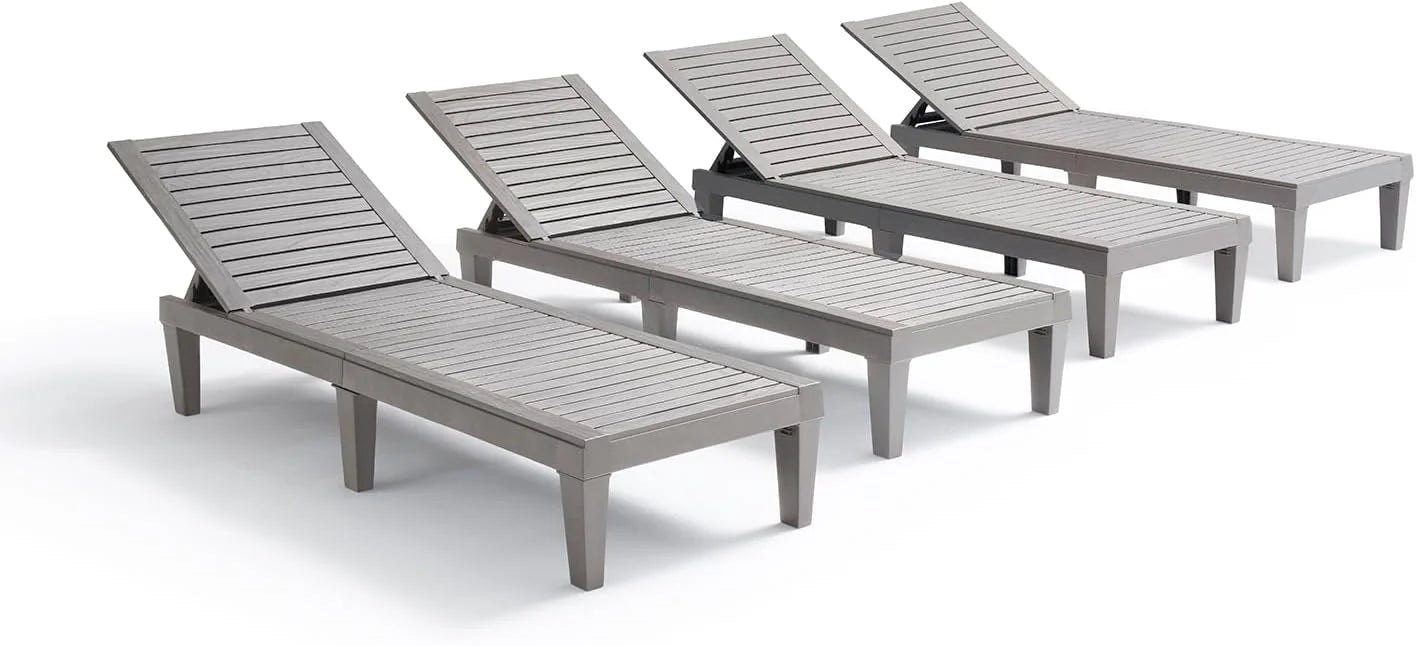 Lumi Discount Nestl Lounge Chair Outdoor, Tanning Chair, Chaise Lounge Outdoor Set of 2, 5 Adjustable Positions - Image 3