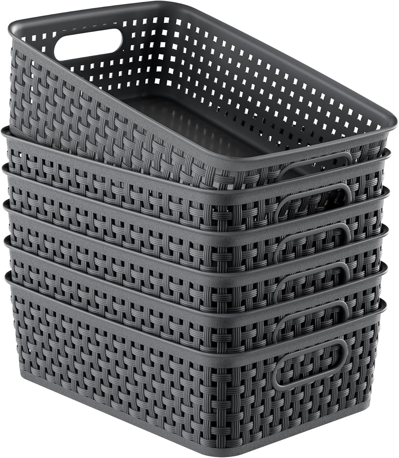 Discount Plastic Storage Baskets, Small Organizing Baskets, Plastic Storage Bins Wicker Pantry Organizer Bins