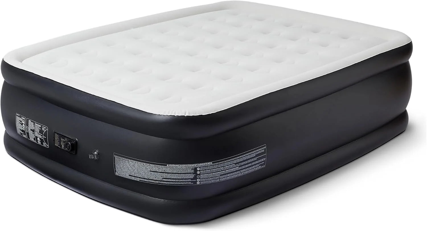 Lumi Discount Inflatable Air Mattress with Built-in Electric Pump, Queen Size, 22-Inch Height, for Camping or Travel