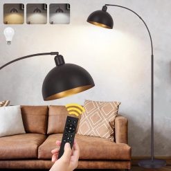 Discount Black Arc Floor Lamp, Remote Control, Dimmable, 2700-6000K, Bulb Included, 9W LED, Modern Arch Standing lamp